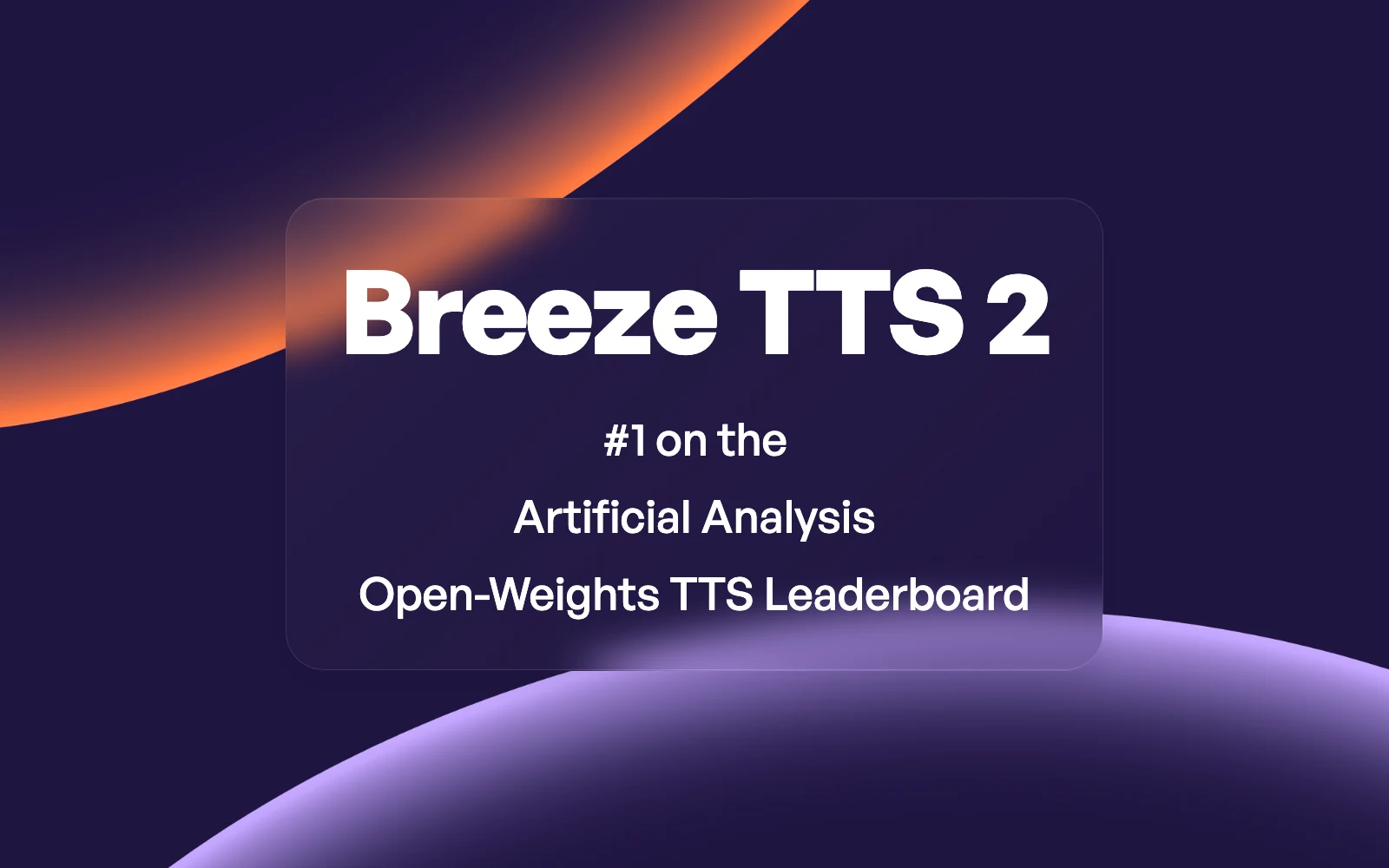 Breeze TTS 2 Is #1 on the Artificial Analysis Open-Weights TTS Leaderboard